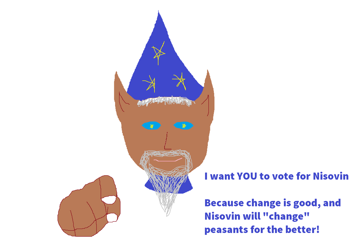 RebekahWSD's tweet photo. With the upcoming Lords elections, I decided to make a propaganda poster for Lord @nisovin https://t.co/OaOYo9G5QB
