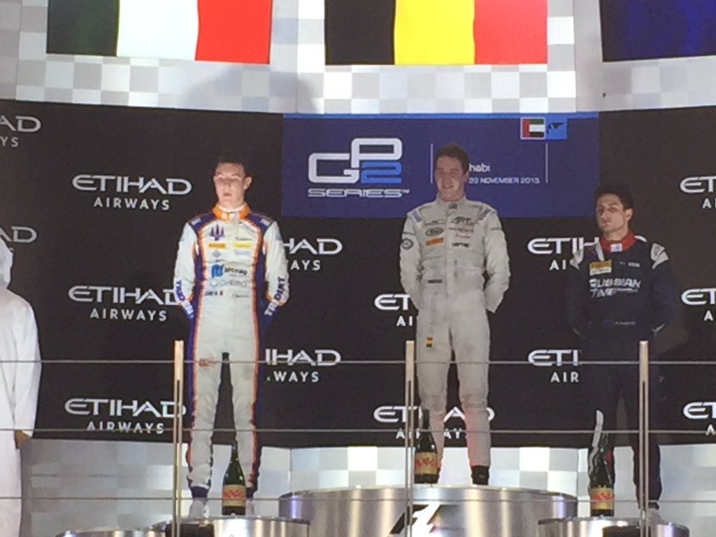 trident_team's tweet photo. #GP2 #AbuDhabi #Round11 #Race1 #ThePodium #LiveFromTrack @RMarcielloFans @Aciteamitalia https://t.co/7zomEZN0dg