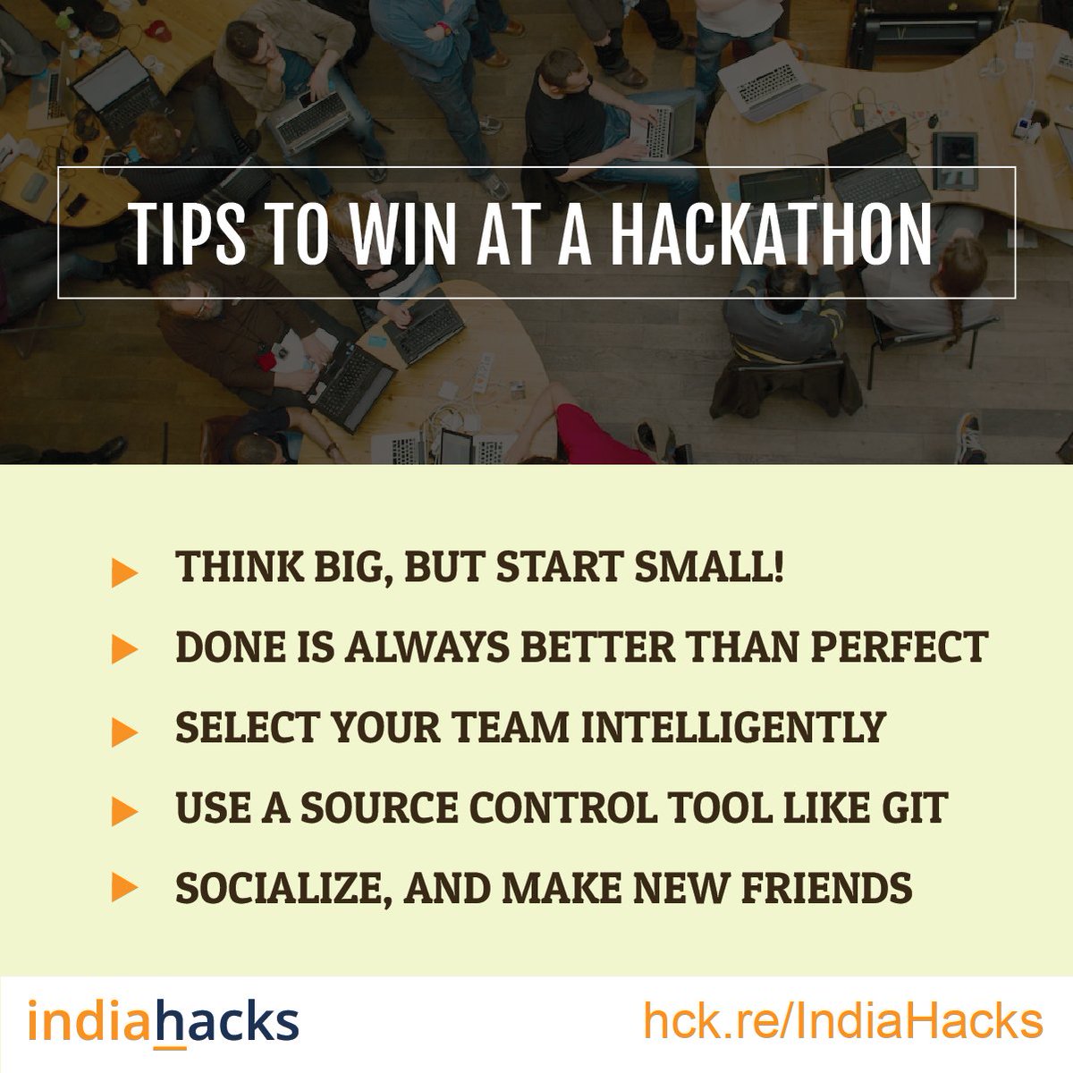 HackerEarth's tweet image. Keep these tips in mind when participating in a #hackathon! #ProgrammerTips