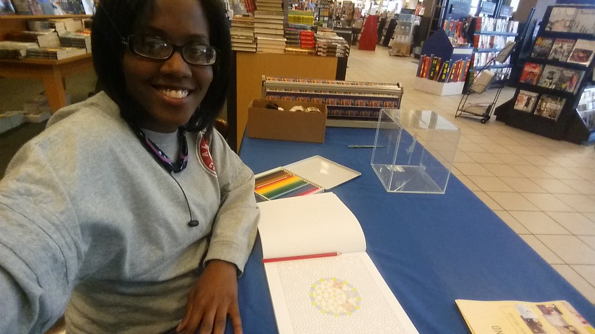 LoudBrarian's tweet photo. When you show up to gift wrap but no one wants to buy gifts. #coloringbooktime @LinebargerMonte @CES360_Love #CES360 https://t.co/i3rOqA2alM