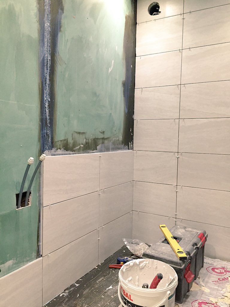 RCTiling's tweet photo. #Tiling the #wet-room. #Porcelain #tiles #sevenoaks #rctiling #new #local #tradesman #bathroom #waterproof https://t.co/xiT3MTWIcf