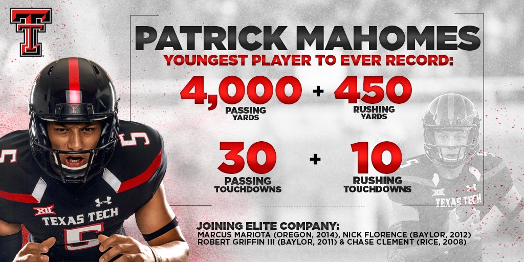 Texas Tech Red Raiders On Twitter Did You Realize How Impressive Patrick Mahomes Has Been This Season His Stats Place Him In Elite Company Wreckem Https T Co Sjdirdjyi6
