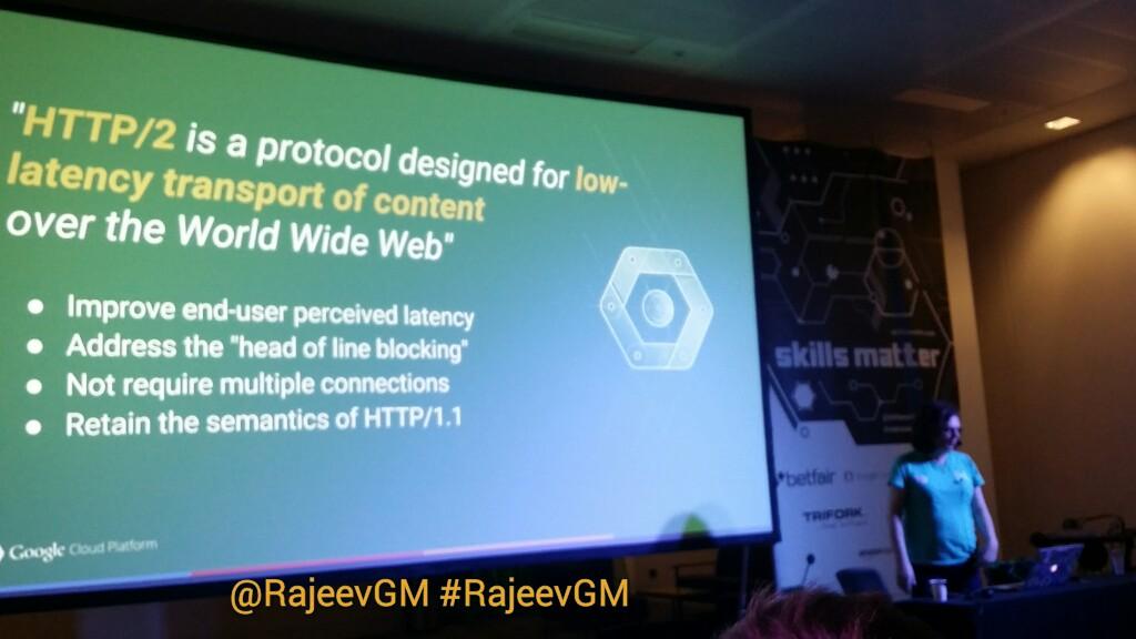 rajeevgm's tweet photo. .@GoogleDevs' @TekGrrl
on #HTTP2, @grpcio
at @GDGLondon #DevFestLon
at @Skillsmatter #CodeNode https://t.co/Kli0HULepW