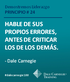 "Hable de sus propios errores, antes de criticar los de los demás." - #DaleCarnegie