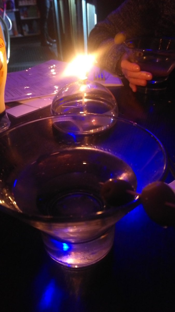 mooncat75's tweet image. Now on the Dry Martinis with olives...in homage @SW9BAR