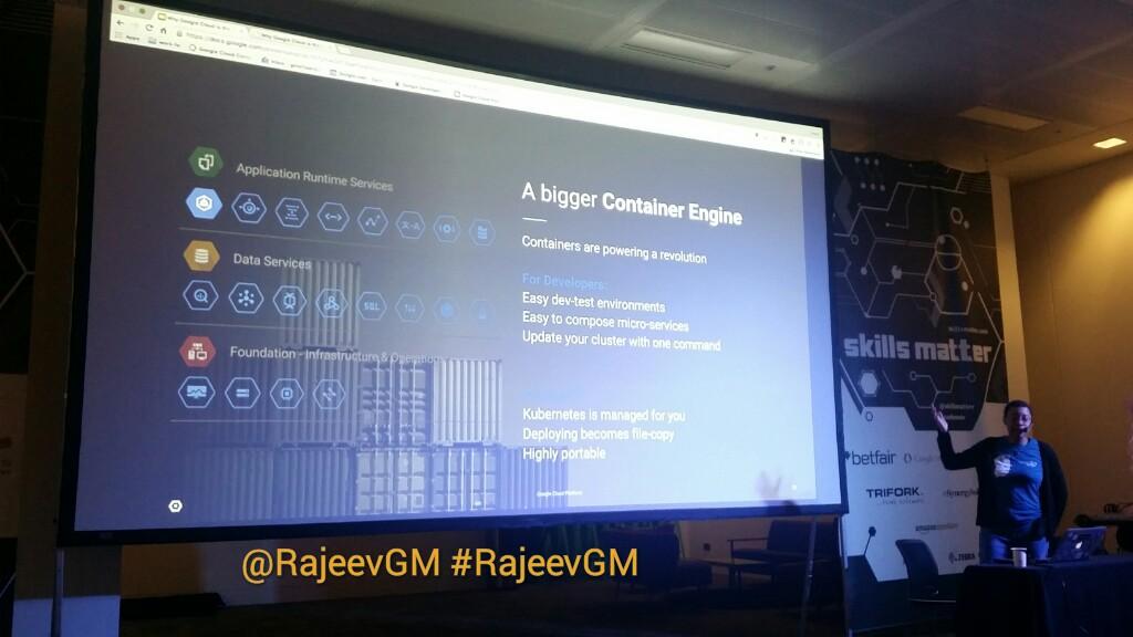 rajeevgm's tweet photo. .@GoogleDevs' @grapesfrog
on @GoogleCloud platform
at @GDGLondon #DevFestLon
at @Skillsmatter #CodeNode https://t.co/S2ntP9keEn