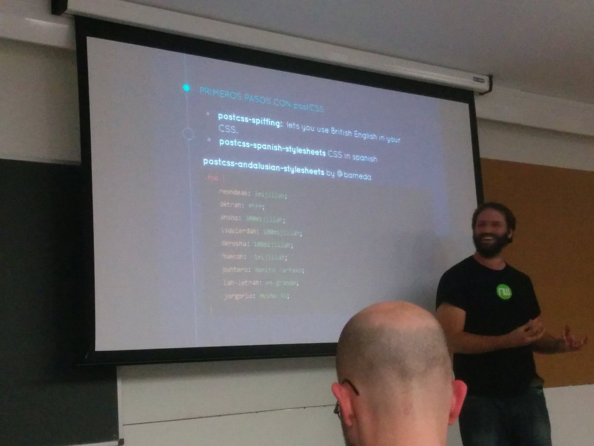 carlosazaustre's tweet image. postcss-andalusian-stylesheets by @kaleidosnet /C @Xaviju #codemotion_es #postcss #cssnext