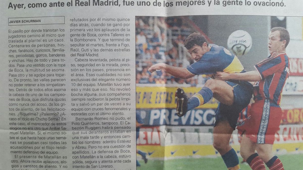 El partido contra San Lorenzo, como lo mencionaba en el tw. 15...