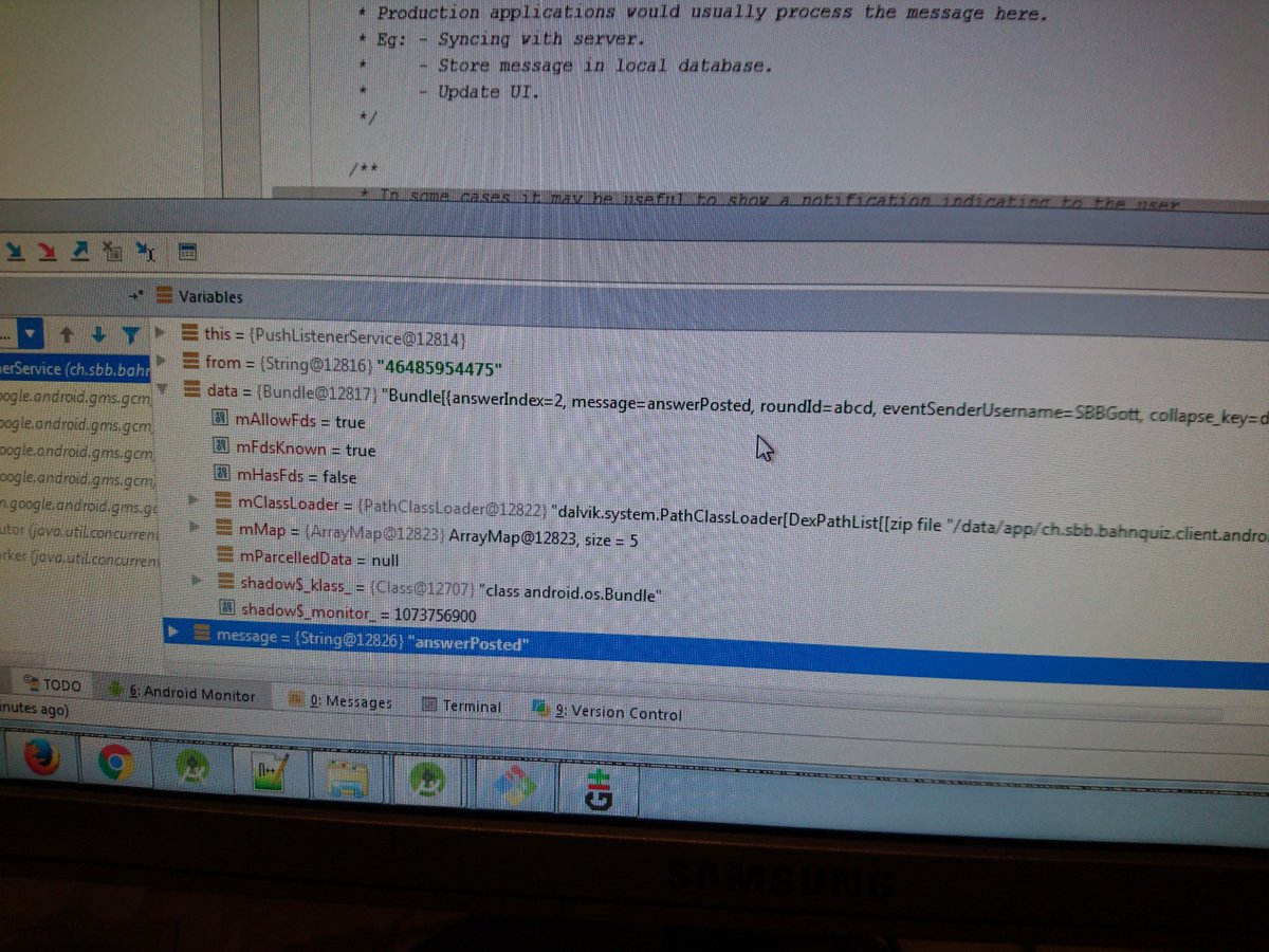 m_fetzer's tweet photo. Bahnquiz is now getting push messages :-) #SBBHackingdays https://t.co/PiZjfEtUFd