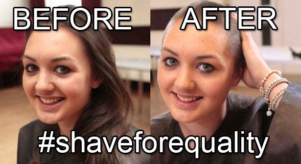 BulmaFeminist's tweet photo. This can't go on any longer. We must #shaveforequality and prove that we can be beautiful with or without hair. https://t.co/gYgW35dAHy