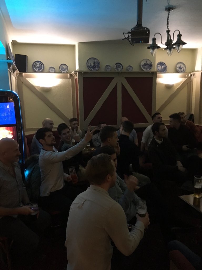 PrestwichFC's tweet photo. After today's cancelled game, the Prestwich lads are on their Xmas do. The best do for a long time https://t.co/n1SmPEpsC8