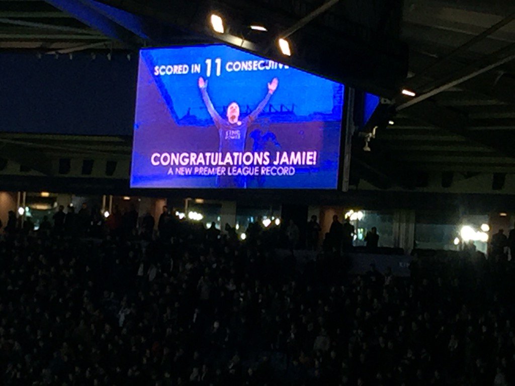 LeicesterFanTV's tweet photo. Well done @vardy7 #vardy #11inarow #11in11 #vardy #LeiMan LCFC https://t.co/KFbWLE4wPp