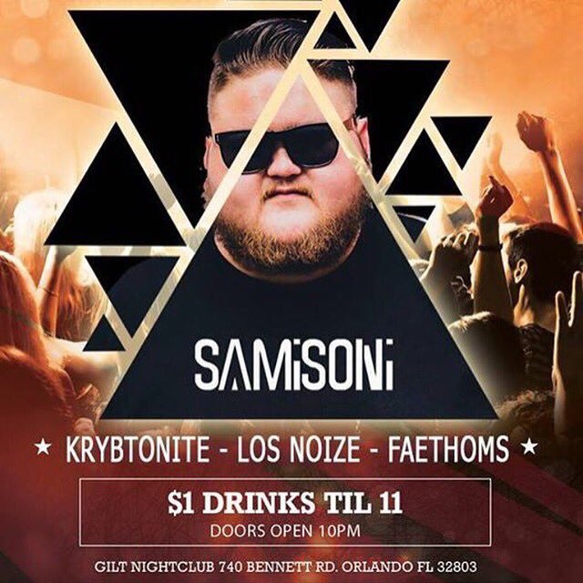 BIGMAKK_'s tweet photo. Tonight I will be playing as @SAMISONI_ at @gilt_nightclub !!! You don't wanna miss this...🔋🔥🔌 https://t.co/5vzEsk59gv