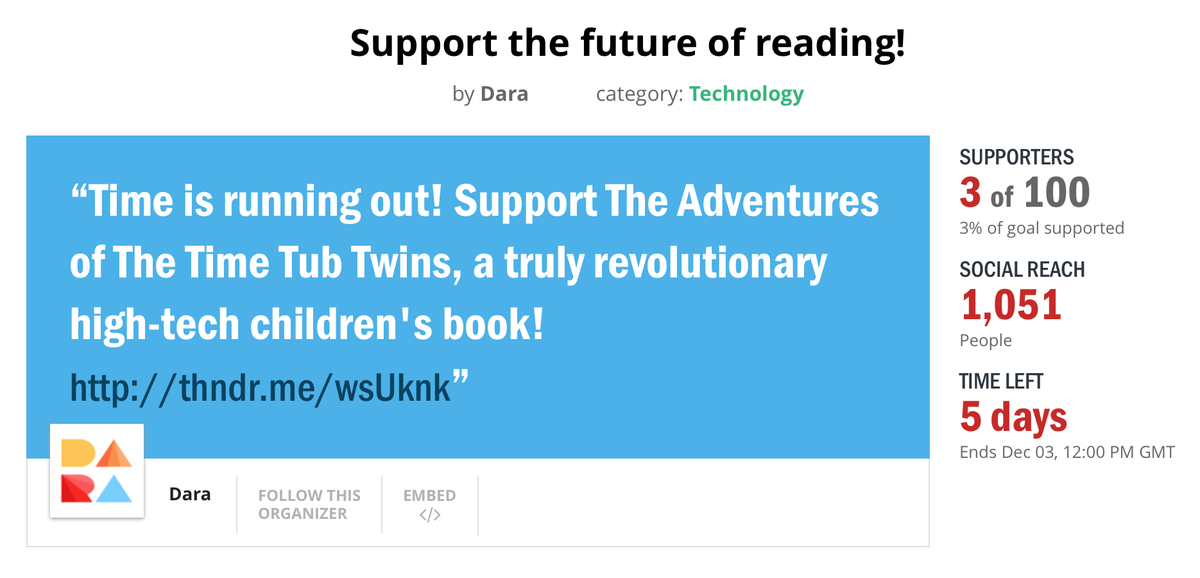 dara_tech's tweet photo. Join us on @ThunderclapIt so we can make more people aware of our #Indiegogo campaign! https://t.co/Dkq6J5VUA3 #AR https://t.co/fSBuqhrVKs
