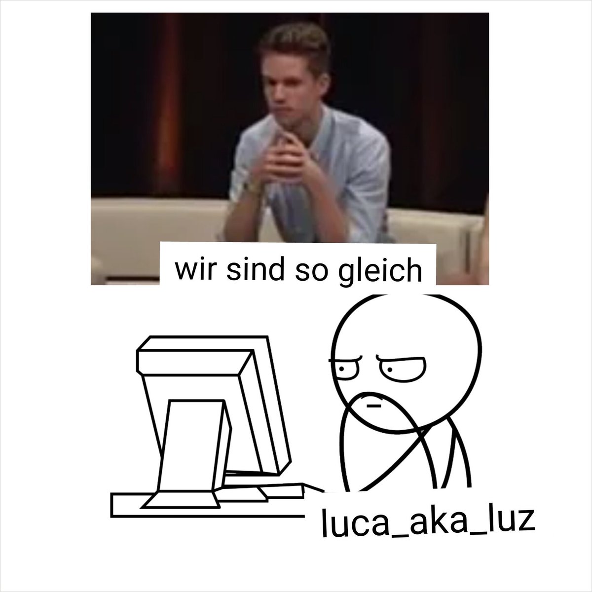 luca_aka_luz's tweet photo. Wir sind so gleich. Nur du sitzt da und ich sitz hier. @ConCrafter @KranCrafterTV #llp13 #llplive #TeamMauz https://t.co/hKBp0OHoH1