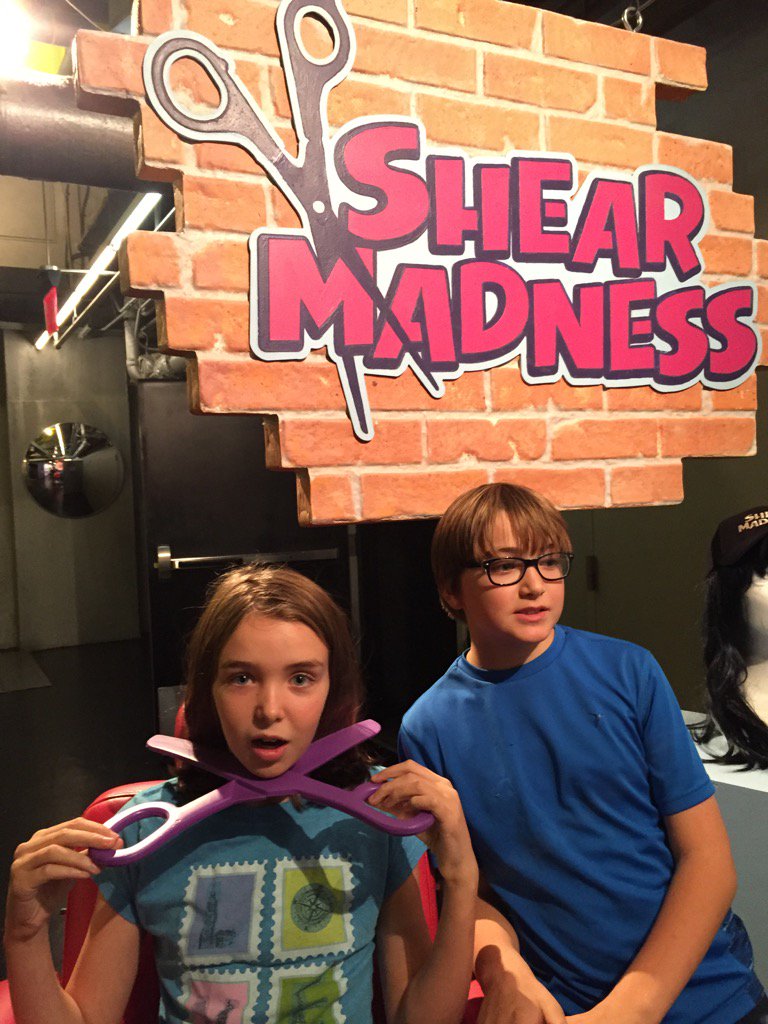The kids are solving the hilarious whodunit: Shear Madness! #bwayzone