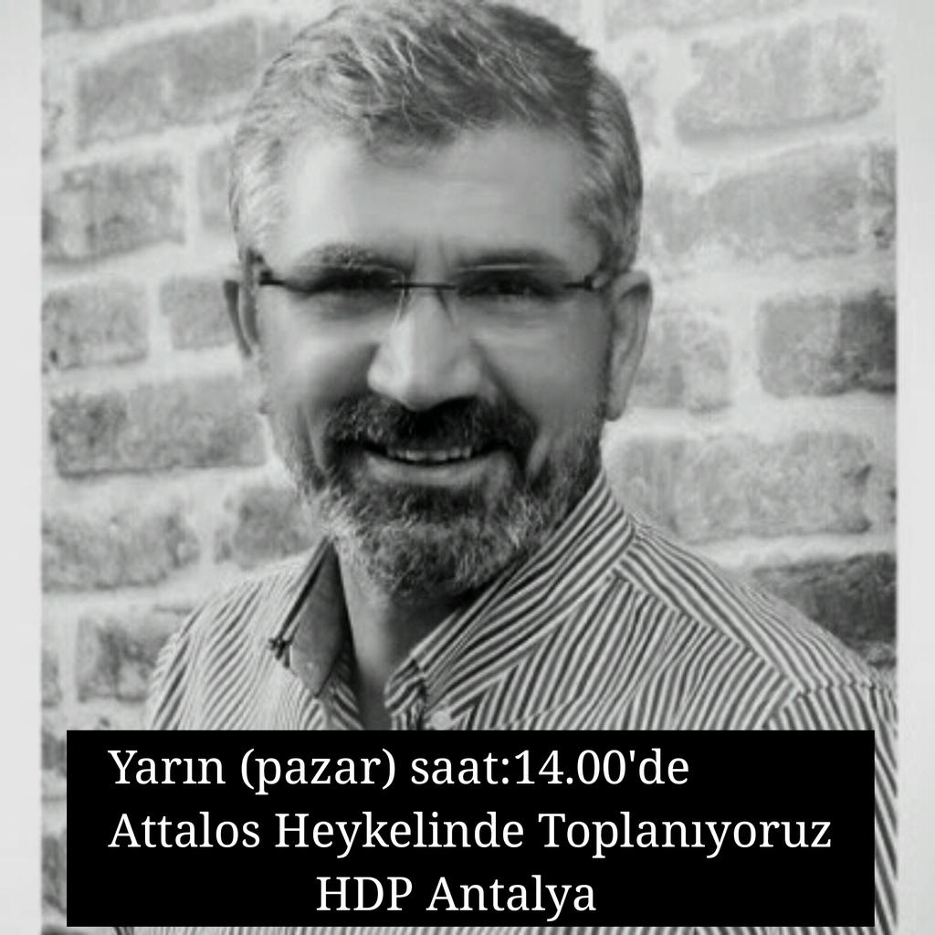 HDPAntalya's tweet photo. Saat 14:00'de Tüm halkımızı Attalos heykelinin önünde protestoya çağırıyoruz.
#TahirElci #PkkTerorOrgutuDegildir https://t.co/pDSZLZpQdu