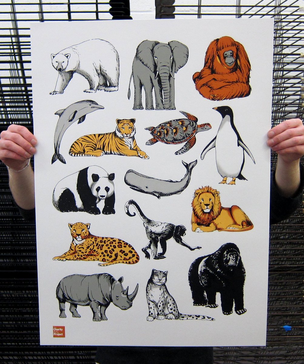 CharityArts's tweet photo. 'Animals' by the amazing @MayvanMillingen, in support of @wwf_uk. Yours for just £65! Here: https://t.co/sXZo6MGJ1d https://t.co/1615tDfN6p