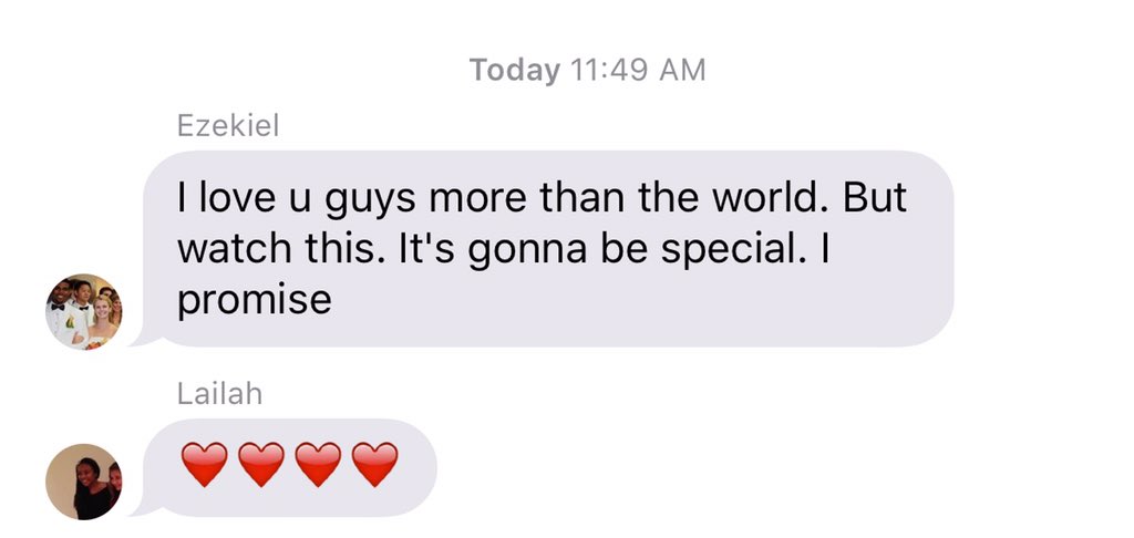 please check out this pregame text from MY son. he kept his promise! ❤️ him!!!