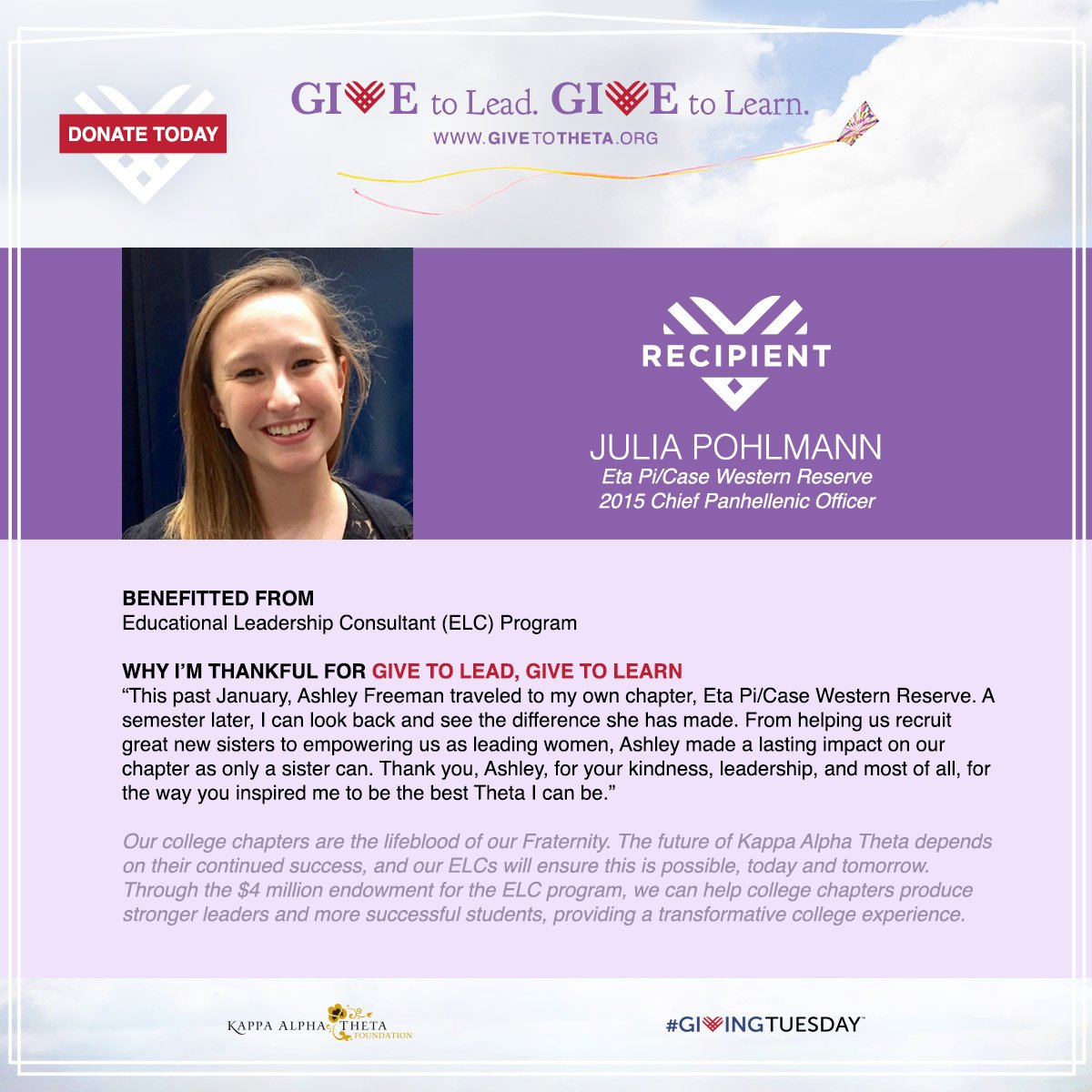 ThetaFoundation's tweet photo. #GivingTuesday is just days away! Join us 12/1 to support #GTLGTL and women like Julia. https://t.co/asgz4TuvYk https://t.co/xb3KHzS6Vx
