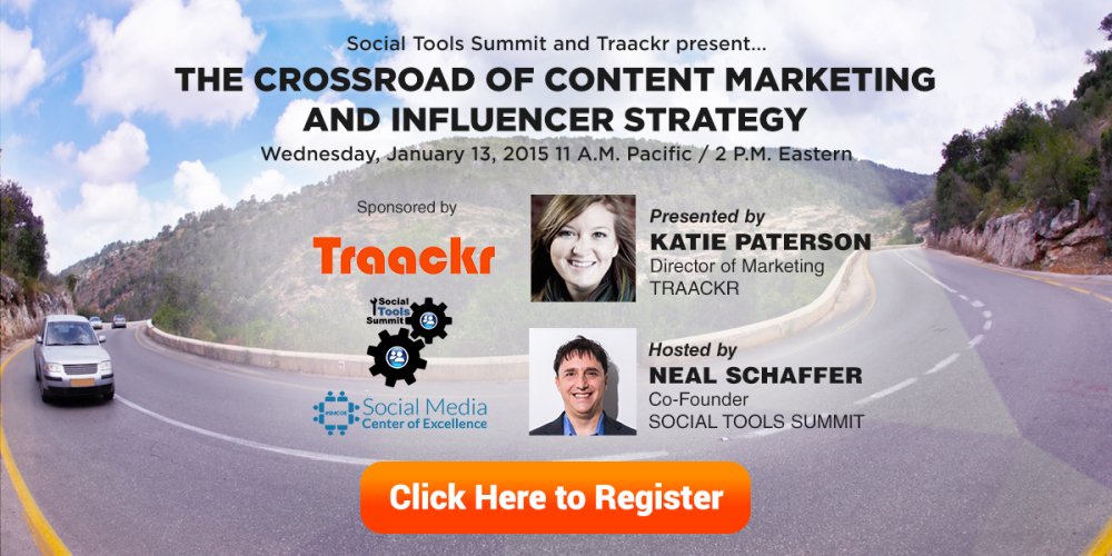 [New Webinar] #InfluencerMarketing + #ContentMarketing = #SocialMediaMarketing nirvana. bit.ly/1PGccjr