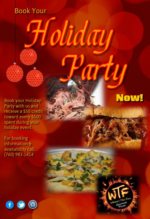 We heart #HOLIDAYPARTIES! Food is such an important part of celebrating, call us! We can help! 760-983-1414