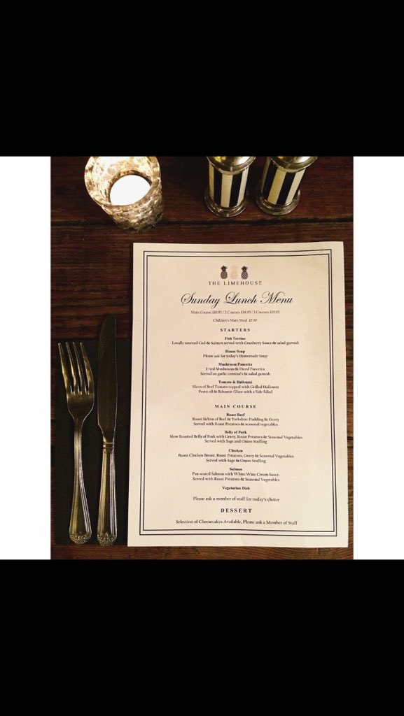 thelimehouse59's tweet photo. 🍾🍴 Sunday lunch starting this Sunday at the Limehouse served 12-3! Reserve a table as they are booking up! 🍴🍾 https://t.co/SM9xxGTiFH