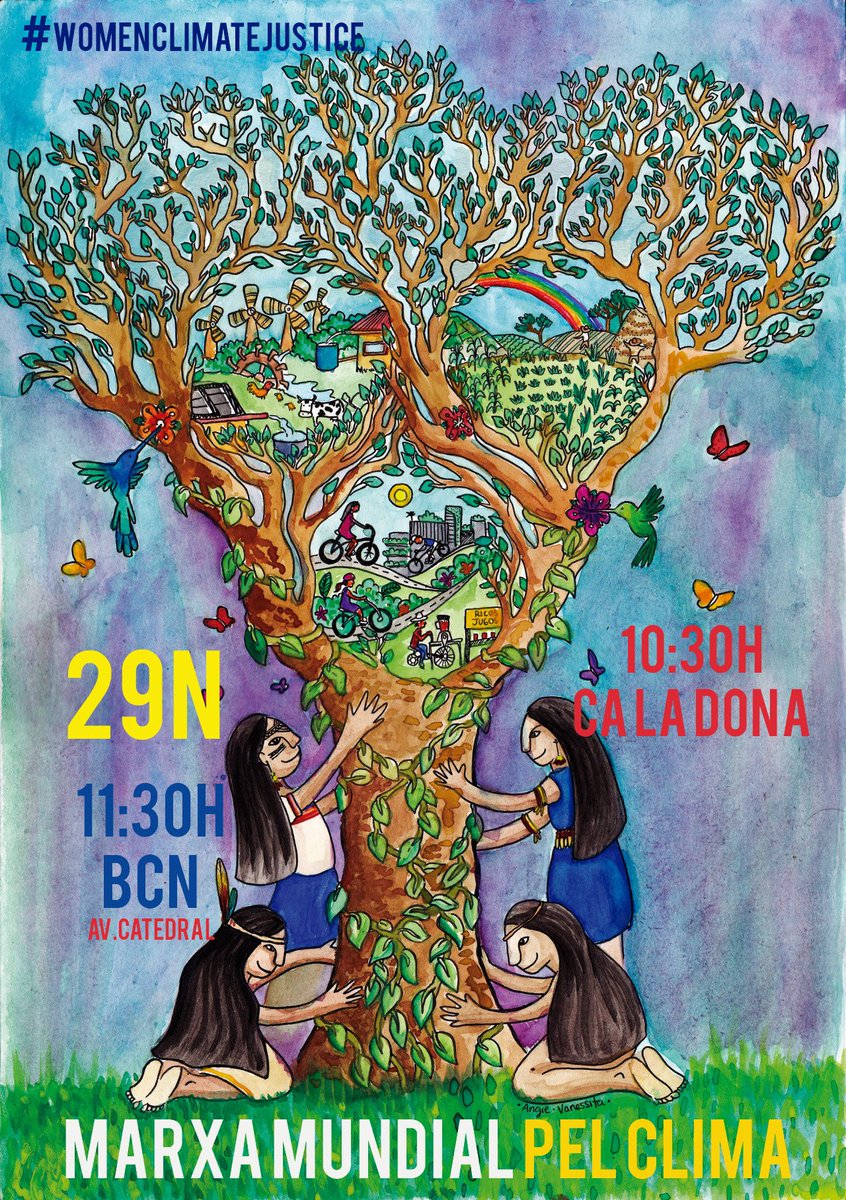 caladona's tweet photo. Demà Marxa Mundial x Clima a #BCN29N.Imatge @angievaniezita  #womenclimatejustice Manifest https://t.co/ubZheaueUu https://t.co/L9HMFUph3b