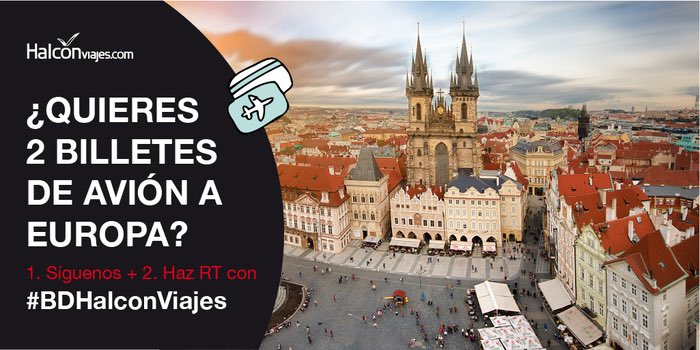 halconviajes's tweet photo. 📢 QUEDA 1 HORA 📢 RT con #BDHalconViajes y gana 2 billetes de avión ✈️ #concurso #sorteo #viajar https://t.co/VkjdaUcomW