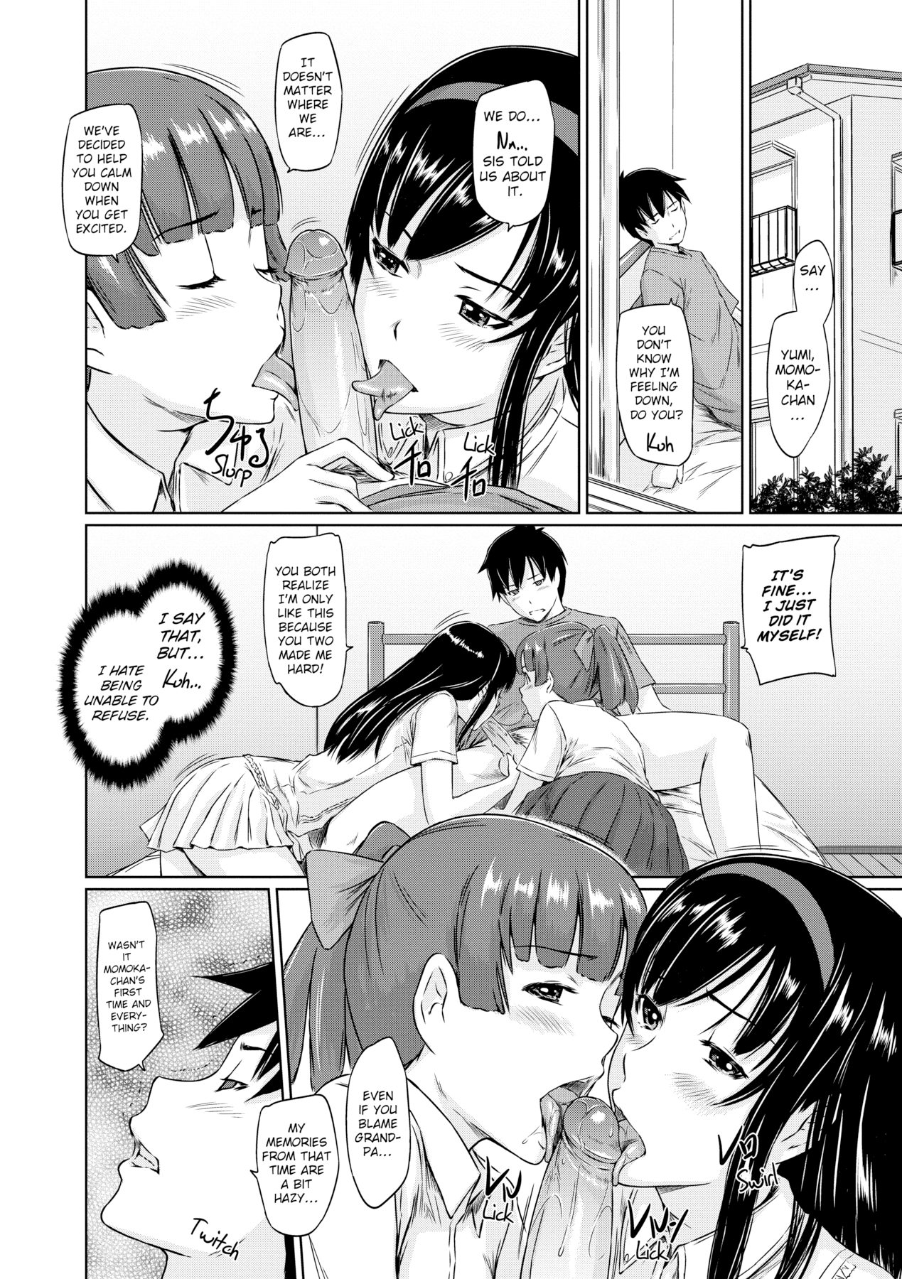 紐パンTバックの女子校生達が下着姿で誘惑してフェラ合戦w