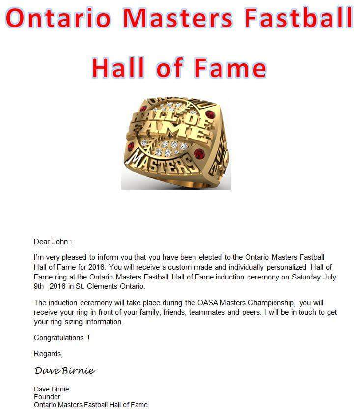 Hambone9's tweet image. Congratulations to John Kemp on his selection to the Ontario Masters Fastball Hall of Fame! Truly one of the best!