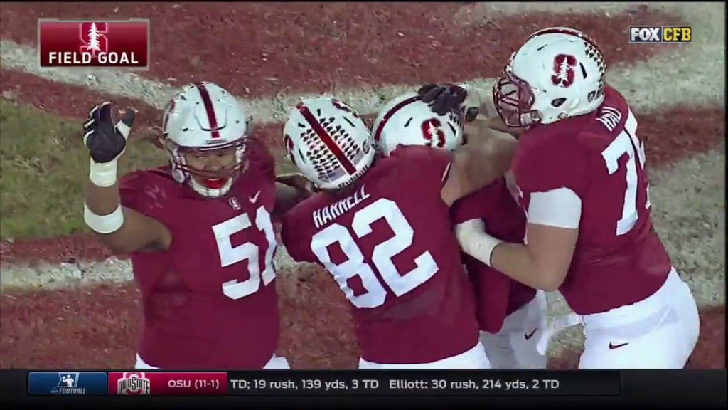 StanfordFball's tweet photo. IT'S GOOD. @ConradUkropina from 45 yards!!! Stanford 38, Notre Dame 36. #GoStanford #BeatND https://t.co/Ge15GlWbyh