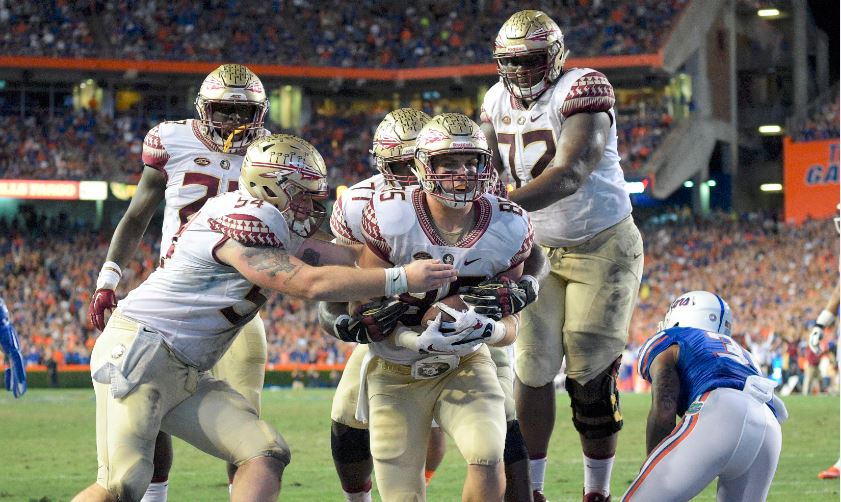 espn's tweet photo. Sunshine State superiority! 

FSU wins 27-2, pulls off a third straight victory at Florida for the first time ever. https://t.co/nCv0ygDuDc