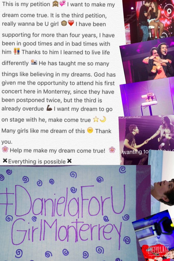 Dani Aguirre ✨ (@ameezybizzle_) on Twitter photo Please🙏🏼Help me make my dream come true🌸⭐️
U Girl🐵🌸💕
<a href="/AustinMahone/">Austin Mahone</a> <a href="/blumsteinmike/">Michael Blumstein</a>
👉🏼 #DanielaForUGirlMonterrey 👈🏼 Please🙏🏼Help me make my dream come true🌸⭐️
U Girl🐵🌸💕
<a href="/AustinMahone/">Austin Mahone</a> <a href="/blumsteinmike/">Michael Blumstein</a>
👉🏼 #DanielaForUGirlMonterrey 👈🏼