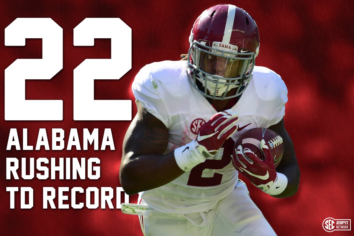 SECNetwork's tweet photo. DERRICK HENRY continues to make history!

Henry has broken the @AlabamaFTBL record for rushing TD in a season. https://t.co/GOlpE5PEFi