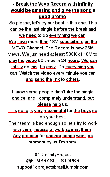 FTMBRASIL's tweet photo. @FTMBRASIL #1DInfinityProject!
We really want to make this work guys!
Spread it!
#MTVStars One Direction https://t.co/8TB9Pdu6Zu