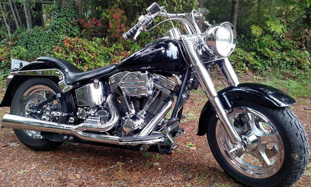choppertown's tweet photo. 2000 custom #harley #softail #fatboy #custom #revtech #revtech100 #vanceandhines #pnw #washingtonstate #Lawlessleat… https://t.co/bDHFt2byzB