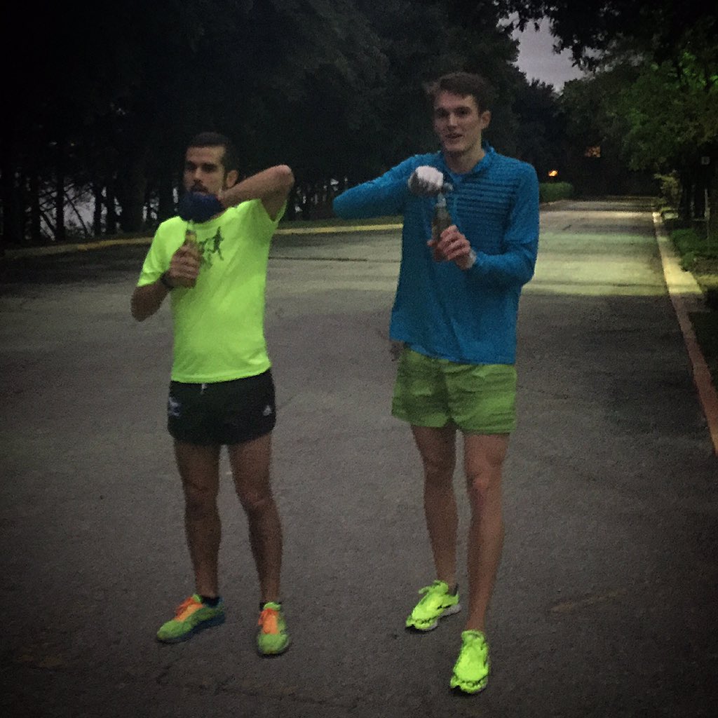 Mychasiw's tweet photo. One last workout for Lewis Kent before we head to the Ellen DeGeneres show &amp; World Beer Mile Champs. https://t.co/BU2OuBF0My
