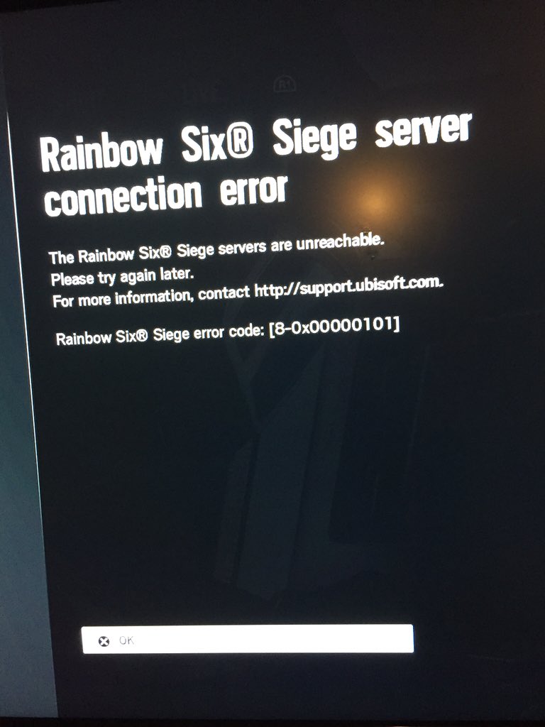 LspdAgent's tweet photo. @Rainbow6Game still getting this for ps4 are servers still down? https://t.co/NSaAMDapms