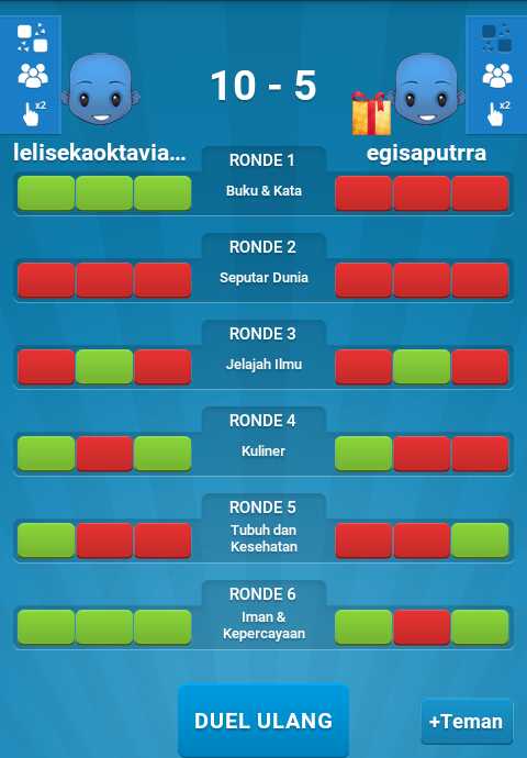 Saya baru mengalahkan egisaputrra