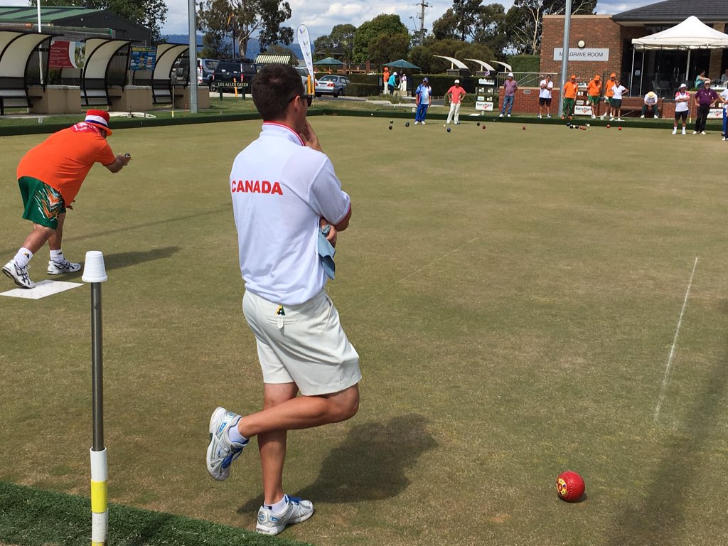 BowlsVictoria's tweet photo. International Day multiculturalism at its best - a @BowlsAustralia rep plays 4 Canada! @122blest #dualinternational https://t.co/CThcu1fD08