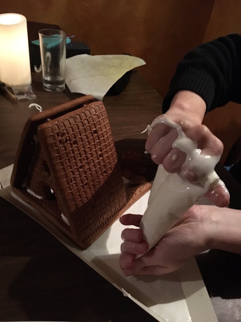 'Shit. This is hard. I don't think this is going to stay up. I'm getting sperm EVERYWHERE.' #GingerbreadHouseMaking