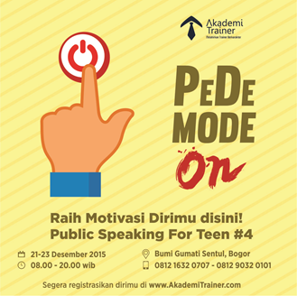 syafaatmarcomm's tweet photo. Yuk, aktifin PeDe mode kamu dengan ikut aktif di #PSFT bersama @Akademi_Trainer! #Speak4Teens https://t.co/8FIBeIMxc7