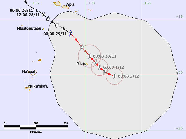 UNOCHA_Pacific's tweet photo. A Yellow Alert has now been issued in #Niue as #TCTuni moves towards the island's nth-east. https://t.co/F1eOlQ4KT0 https://t.co/lp4D4x0tzV