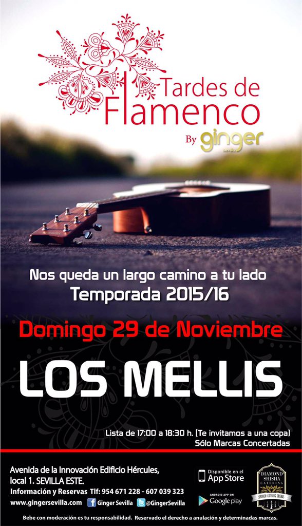 Te esperamos mañana en nuestras tardes de flamenco!! Los domingos son de Ginger!! Lista de invitados de 17'a 18'30.