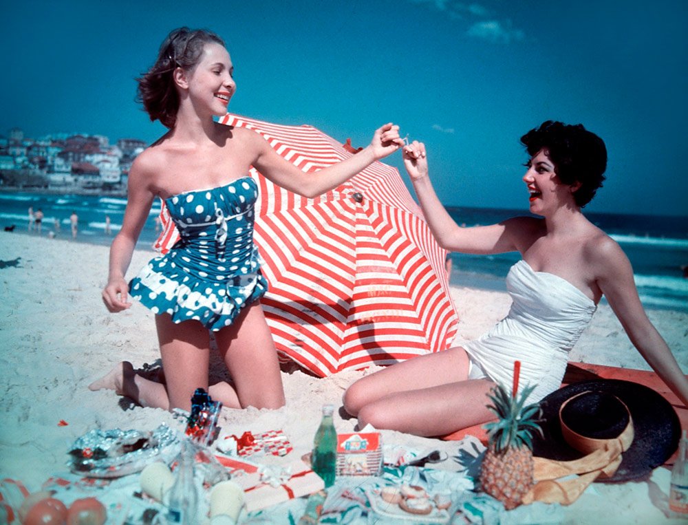 Christmas party on Bondi Beach, Sydney, 1959.
