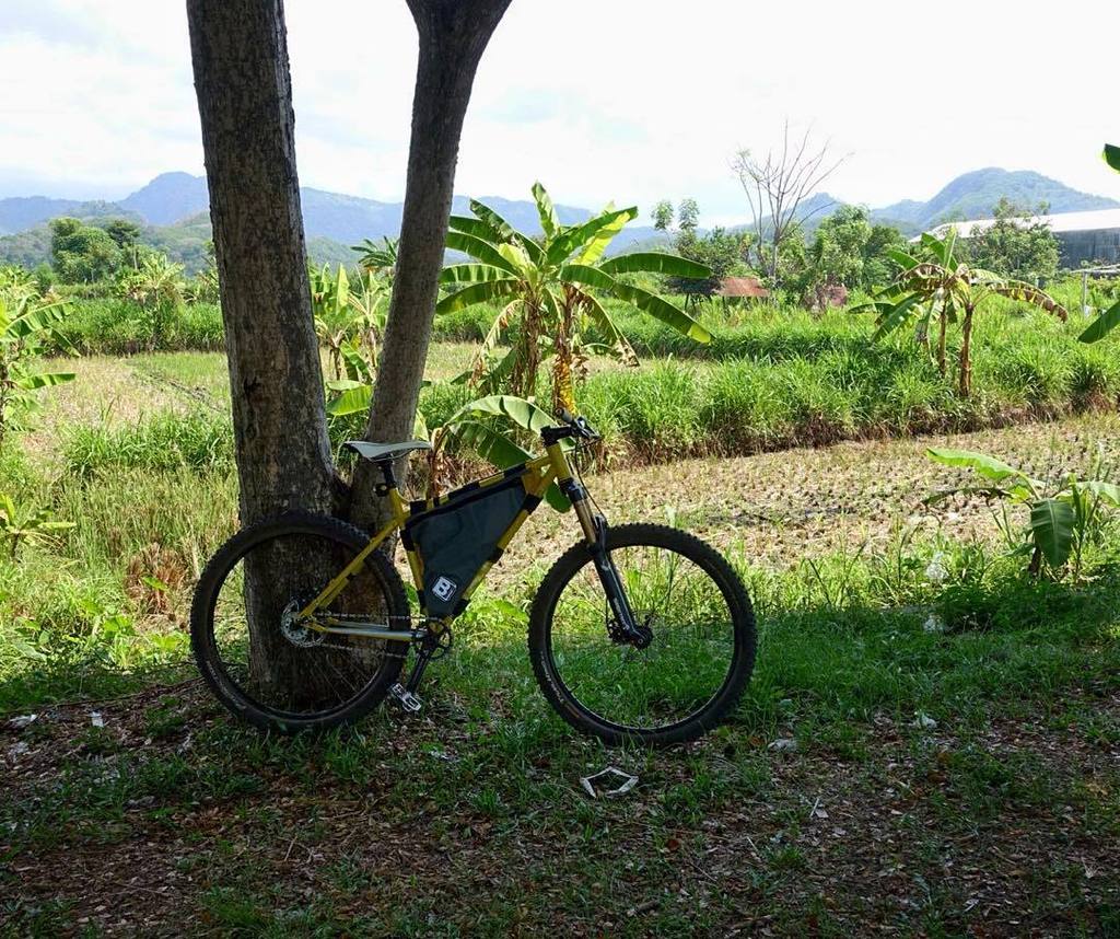 weBikepacking's tweet photo. juliebike / Yay for #adventure! This morning I loaded up my @beckergear bag with my bikini and some snacks, left Ub… https://t.co/VClcHG9QzP