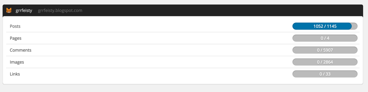 grrrfeisty's tweet image. the move continues! #bloggertowordpress