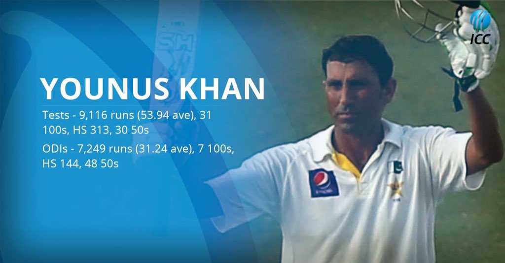 Pakistan\s greatest ever batsman.Happy Birthday to Pakistan\s leading runs scorer in Tests, Younus Khan. 