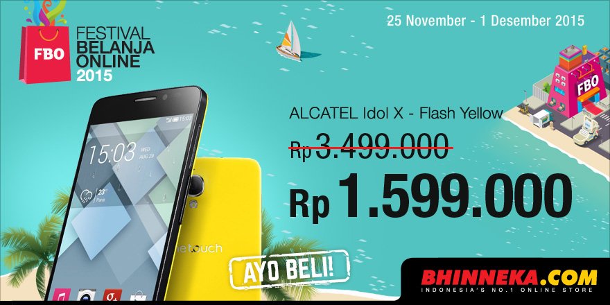 bhinneka's tweet photo. Buktikan perfoma tinggi dari Smartphone Alcatel Idol X hanya Rp. 1,599,000 di https://t.co/jLh5YvPl0H #FBO2015 https://t.co/fX0GDOdJcA